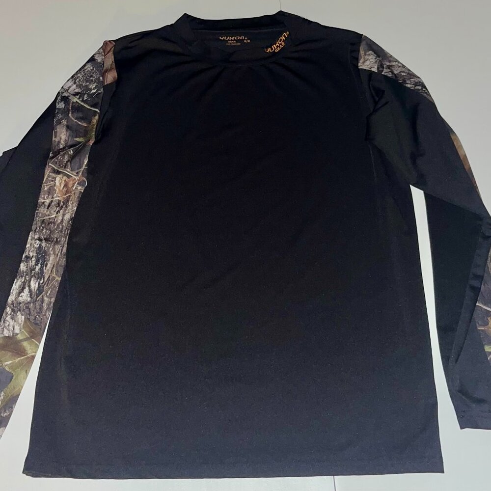 Yukon Mens M Black Outdoor Long Sleeve Stretch Gear Top